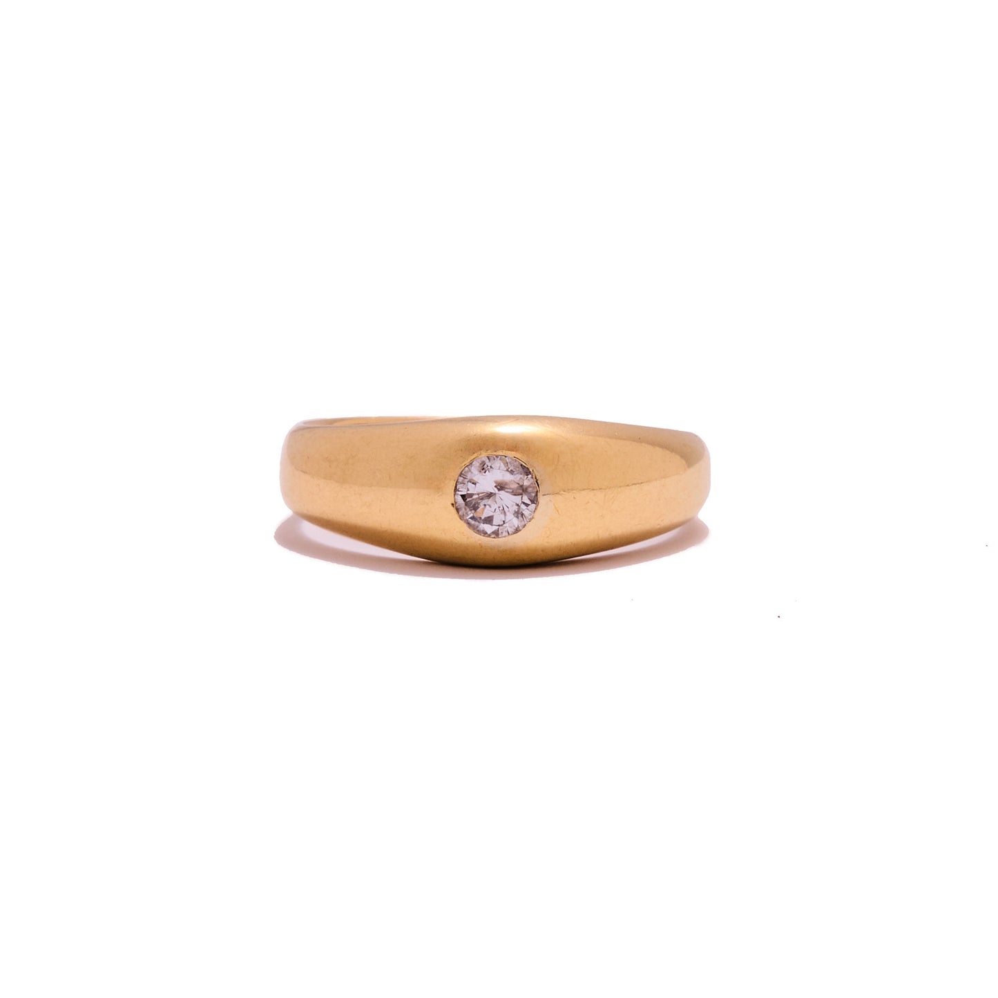 0,24 carat Diamond Gold Ring with Horse Head Hallmark