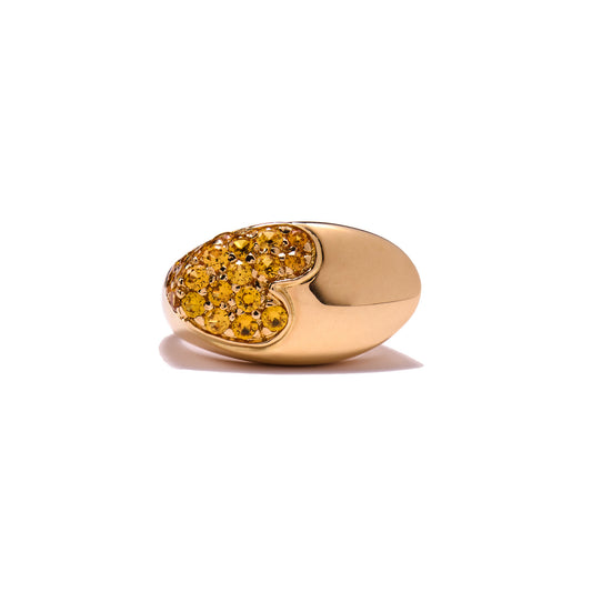 18 k Gold and circa 1.5 carat Yellow Sapphires Band Ring